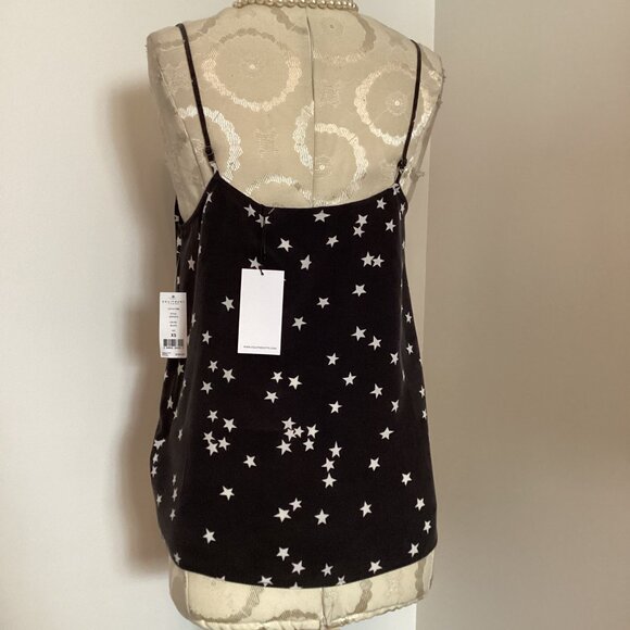 NWT Equipment Femme Layla Silk Cami Black Celestial Star Print XS CASUAL CITY - Picture 4 of 4